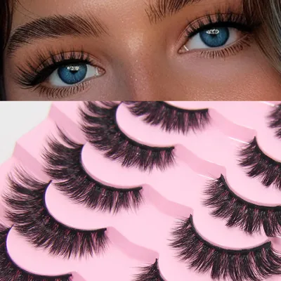 Image de Cils artificiels, 7 paires, effet naturel, en Fourrure artificielle de vison, réutilisables