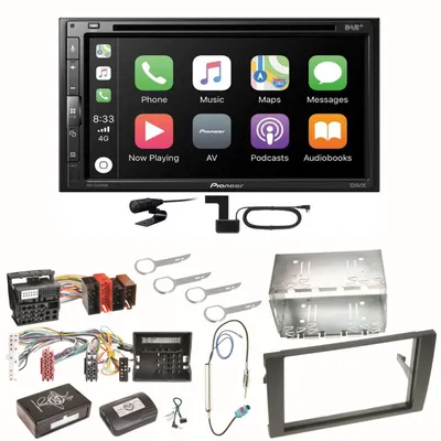 Produktbild von Pioneer AVH-Z5200DAB Android Auto Carplay Einbauset für Audi A4 B6 B7 Seat Exeo