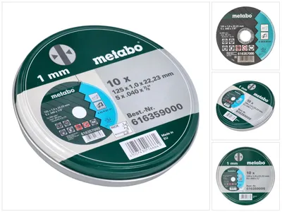 Obrázek produktu pro Metabo 10 řezný kotouč 125x1,0x 22,23 mm