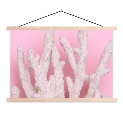 Produktbild von MuchoWow® Textilposter Koralle - Rosa - Sommer 60x40 cm mit holzfarbenen Rahmen - Bilder