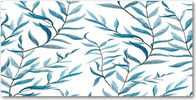 Produktbild von Tulup® Glas-Bild - 100x50 -Wandkunst - Wandbild hinter gehärtetem Sicherheitsglas  - Blumen & Pflanzen - Blätter - Blau