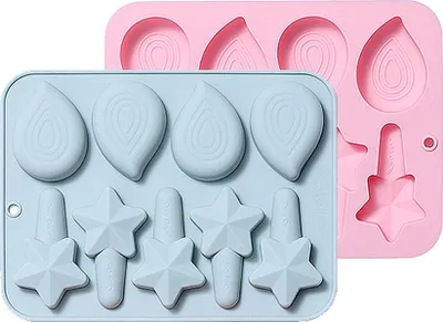 Obrázek produktu pro 2 kusy Hvězda Vodní kapky Candy Čokoládové formy DIY Silikonová forma na dort, želé, gumové medvídky, pudink a formy na kostky ledu