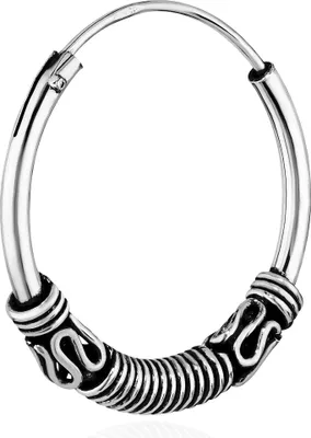 Produktbild von Single 925 Sterling Silber Keltische Celtic Gothic Creolen Massiv 20mm 7266