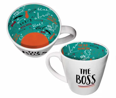 Inside Out Tasse Der Boss, Keramik, 350 ml, Geschenkbox