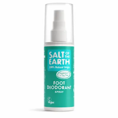 Produktbild von Salt of the Earth natürliches Fußdeodorant-Spray, kühlendes Menthol, vegan, Pfefferminze & Teebaum, 100% natürliche Inhaltsstoffe, 100ml, KI-generiertes Bild