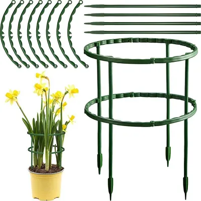 Image de Lot de 8 tuteurs en plastique pour plantes, tuteurs pour fleurs et serres, tiges de fixation, supports, outils de jardinage, 14 cm