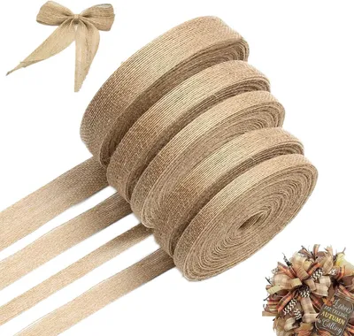 Productafbeelding van 5 rollen jute lint 50m vintage natuur craft