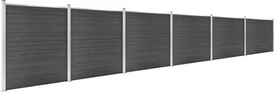 Produktbild von vidaXL Zaunelement Set WPC 1045x186 cm Schwarz