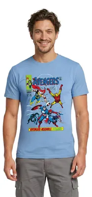 Produktbild von Spreadshirt Avengers Comic Superhelden Assemble Männer T-Shirt, S, Carolina Blue