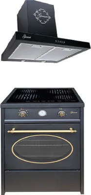 Produktbild von GURARI GCH E 612 BL r Induktions Standherd + GCH F 461 BL 6 Dunstabzugshaube 60cm