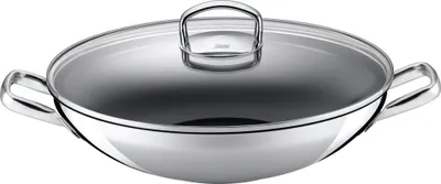 Obrázok produktu pre Silit Hong Kong 36 cm, Kolo, Wok/panvica na vysmážanie, Nerezová oceľ, Hong Kong, 400 °C, Nerezová oceľ