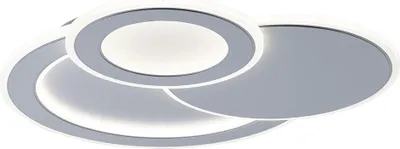 A modern, abstract LED ceiling light with overlapping circular and oval elements.