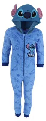Produktbild von Disney Lilo & Stitch Strampler, weich, warm, mit 3D-Kapuze und Reißverschluss