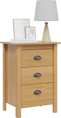 Immagine prodotto di Comodino vidaXL HILL marrone miele 46 x 35 x 65 cm in legno massello di pino