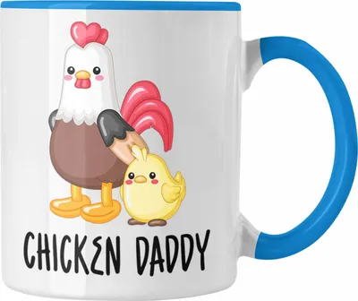 Produktbild von Trendation - "Chicken Daddy" Tasse Lustiges Geschenk für Bauer Landwirt (Blau)
