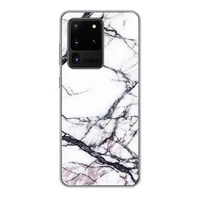 Produktbild von MuchoWow® Handyhülle Schutzhülle Hülle für Samsung Galaxy S20 Ultra Marmor - Weiß - Stein Silikon Softcase Handy Hülle - Karteninhaber
