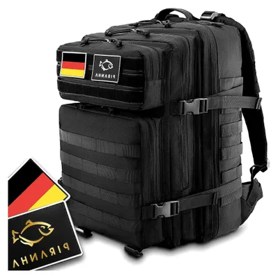 Produktbild von Outdoor Rucksack 45L – Robuster Wanderrucksack für Trekking, Camping & Bushcraft – Wasserabweisender Backpack mit vielen Fächern