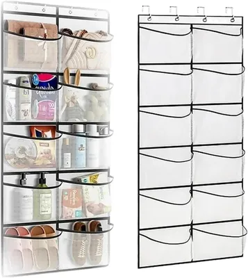 Produktbild von Schubladeneinsatz & -organizer Wand-Organizer mit 10 Fächern und 4 Metallhaken, Hängeaufbewahrung für Badezimmer, Küche, Schlafzimmer, platzsparender