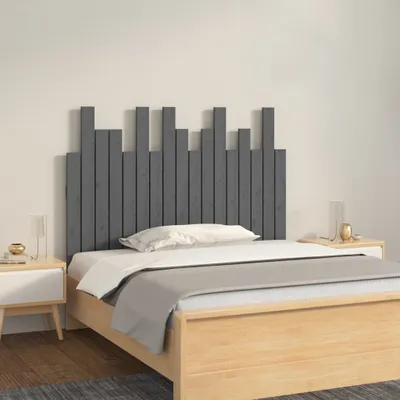Produktbild von vidaXL Wand Kopfteil Grau 108x3x80 cm Massivholz Kiefer - Wand-Kopfteil - Wand-Kopfteile - Kopfteil - Bett-Kopfteil