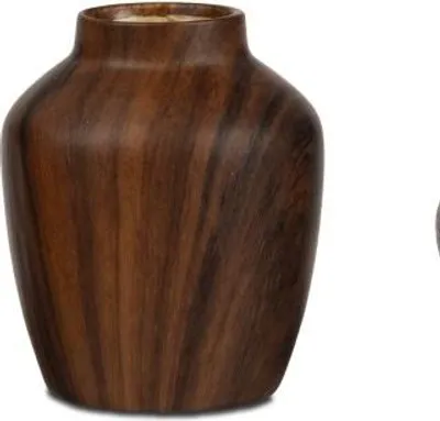 Produktbild von Dekoration Geschenk Blumenvase Vase Holzoptik 10cm