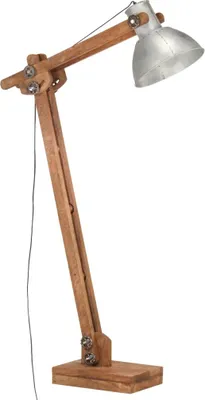 Produktbild von vidaXL Stehlampe Silbern Mango Massivholz E27