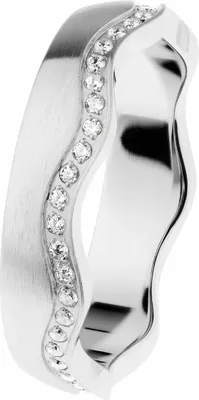 Produktbild von Damen Ring mit Zirkonia-Steinbesatz in silberner Optik