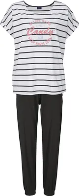Produktbild von Buffalo Pyjama 2 -teilig ecru-gestreift-schwarz Größe 36/38