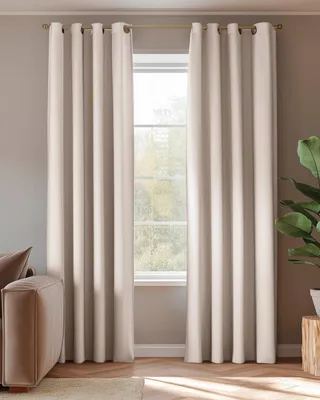 Produktbild von Fertigvorhang HOOMstyle - Blickdicht - Vorhang mit Ösen - 140x270 cm - Wollweiß / Beige
