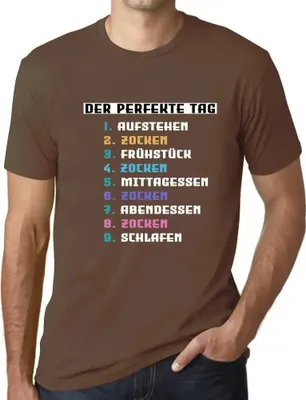 Produktbild von Herren Grafik T-Shirt Der Perfekte Tag Lustige Spieler Zocker Öko-Verantwortlich Vintage Jahrgang Kurzarm Lustige Druck Geburtstag Geschenk Mann
