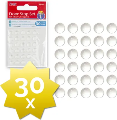Obrázek produktu pro Zarážka dveří průhledná - 30x - 8mm - Zarážky - Zarážky - Ochrana stěn - Ochrana dveří