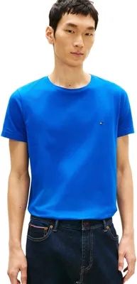 Zdjęcie produktu dla Koszulka męska Tommy Hilfiger, krótki rękaw, dopasowany krój slim fit, okrągły dekolt, kolor niebieski