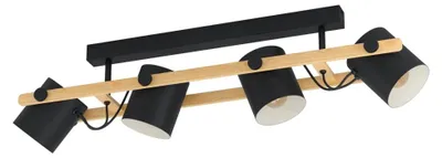 Obrázok produktu pre Stropné svietidlo Eglo Hornwood 43558 E27 4x28 W čierne/drevo
