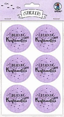 Produktbild von URSUS 24 Sticker "Einladung zu meiner Konfirmation", flieder