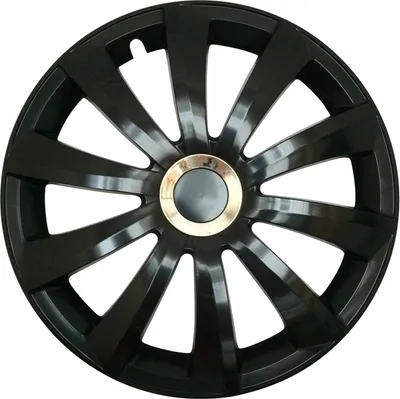 Immagine prodotto di 4x coprimozzi PREMIUM DESIGN copriruota Grail 15 INCH #21 nero anello cromato