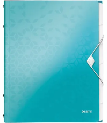 Produktbild von Leitz Ordnungsmappe WOW 46330051 DIN A4 6Fächer PP eisblau