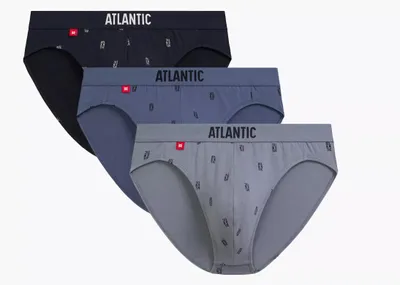 Produktbild von Herren Slips Atlantic sportlich grau blau Baumwolle Elasthan S