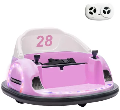 Productafbeelding van Botsauto's, 360° draaibaar, snelheid 2 km/u, veiligheidsgordel, ledverlichting, muziek en claxon, roze