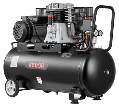 Image de Compresseur d'air VEVOR 3KW, compresseur à entraînement par courroie avec réservoir d'air de 100L, compresseur silencieux avec un débit de 226L/min à 6,2 bars et une pression maximale de 10 bars, compresseur d'air portable avec roues et poignée, idéal pour l'atelier et les travaux de bricolage