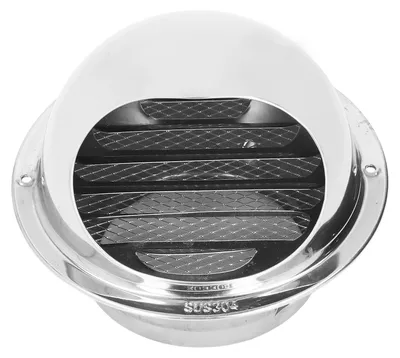 Obrázok produktu pre Okrúhly vetrací otvor z nehrdzavejúcej ocele, zosilnený, odolný proti vetru a dažďu, s jemnou sieťkou, priemer 100 mm / 3,9 palca