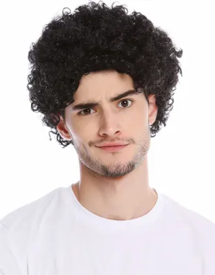 Produktbild von WIG ME UP Perücke kurz kraus gelockt schwarz PW0186-P103