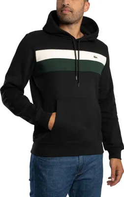Produktbild von Lacoste Fleece-Kapuzenpullover mit Farbblockdesign, Schwarz L
