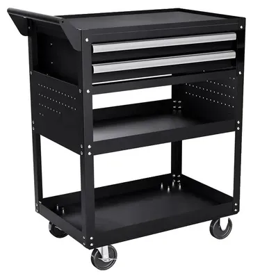 Productafbeelding van Gereedschapswagen, 2 lades, draagvermogen 181 kg, zwart