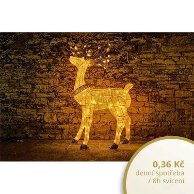 Obrázek produktu pro LED světelný jelen, 150 cm, 161 teple bílých diod