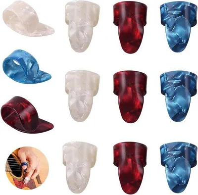 Productafbeelding van Celluloid-gitaarplectrums, set van 12 stuks, voor akoestische gitaar