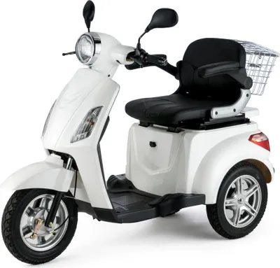 Produktbild von VELECO ZT15 Elektromobil - 3-Rad Mobilitätsroller - Elektromagnetische Bremse - Montiert und fahrbereit - Seniorenmobil - Alarm - 800W (Weiß)