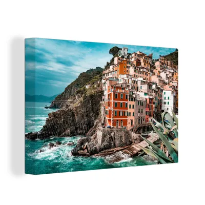 Produktbild von OneMillionCanvasses® - Leinwandbilder - 150x100 cm, Italien - Häuser - Felsen, Wandbilder Kunstdruck Wanddekoration