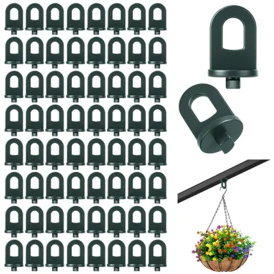 Produktbild von Pflanzenhänger - Kletterpflanzenstütze - Dunkelgrün - Set mit 80 Stück für Gewächshaus und Garten