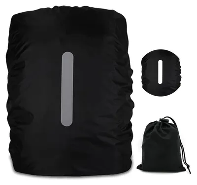 Produktbild von Rucksack Regenschutz mit Reflexstreifen, wasserdicht, L Schwarz