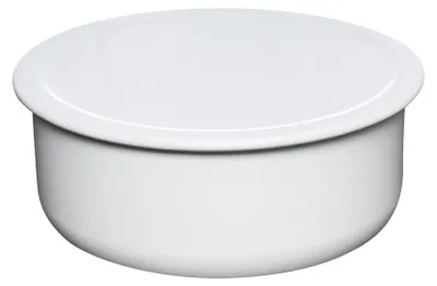 Emaille Brotdose mit Deckel, 24 cm, 4 Liter, Weiß