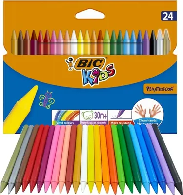 Produktbild von BIC KIDS Plastidecor Wachsmalstifte 24 Farben